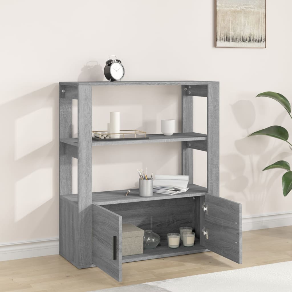 Aparador 80x30x90 cm derivados de madeira cinzento sonoma