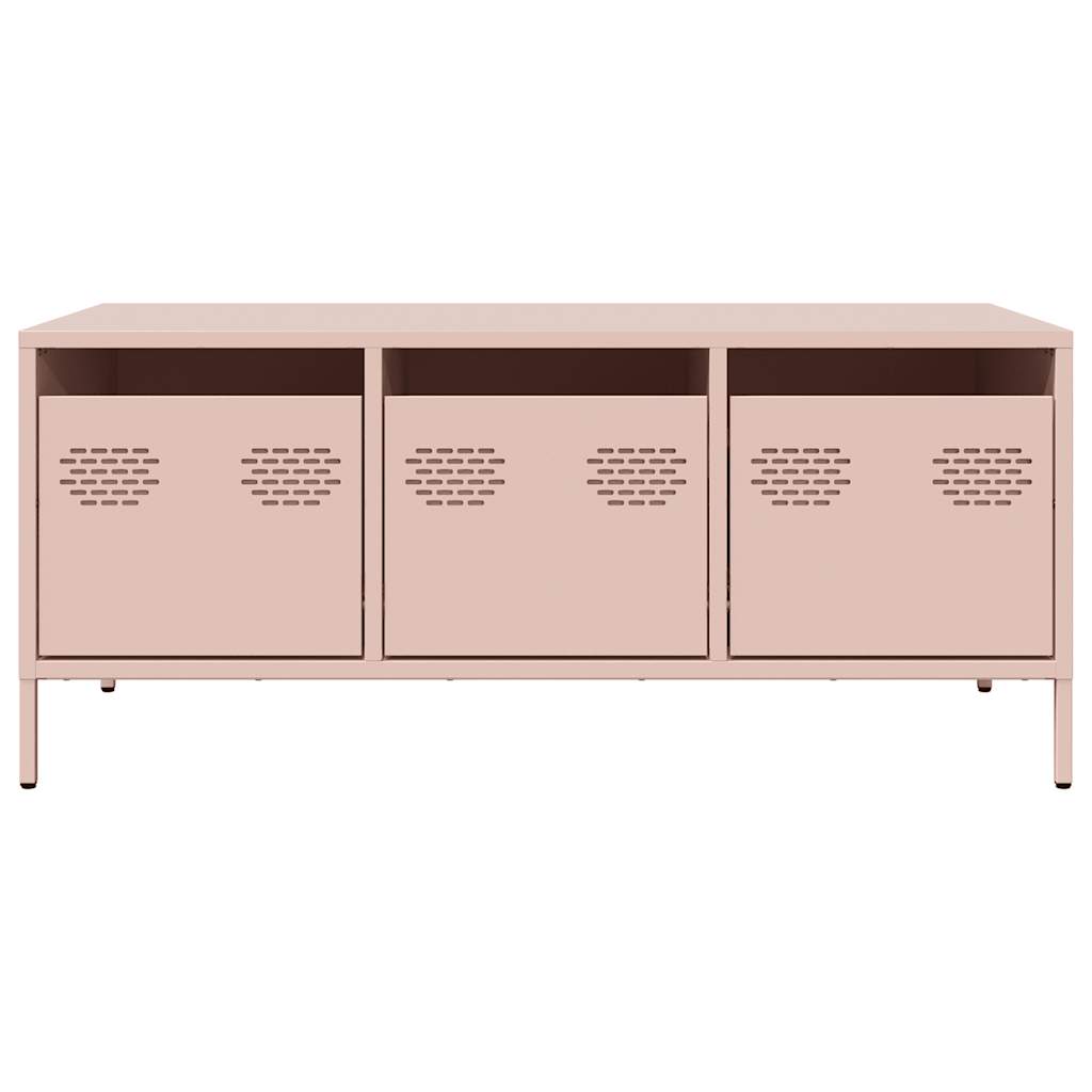 Mesa de centro 101,5x50x43,5 cm aço laminado a frio rosa