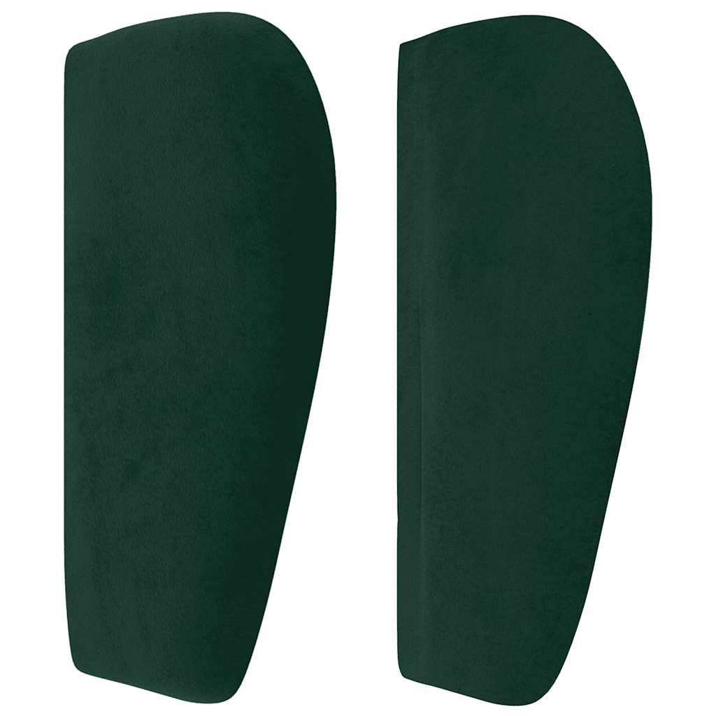 Cabeceira de cama c/ abas veludo 103x23x78/88cm verde-escuro