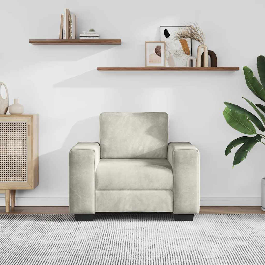 Poltrona 100x77x82 cm veludo creme
