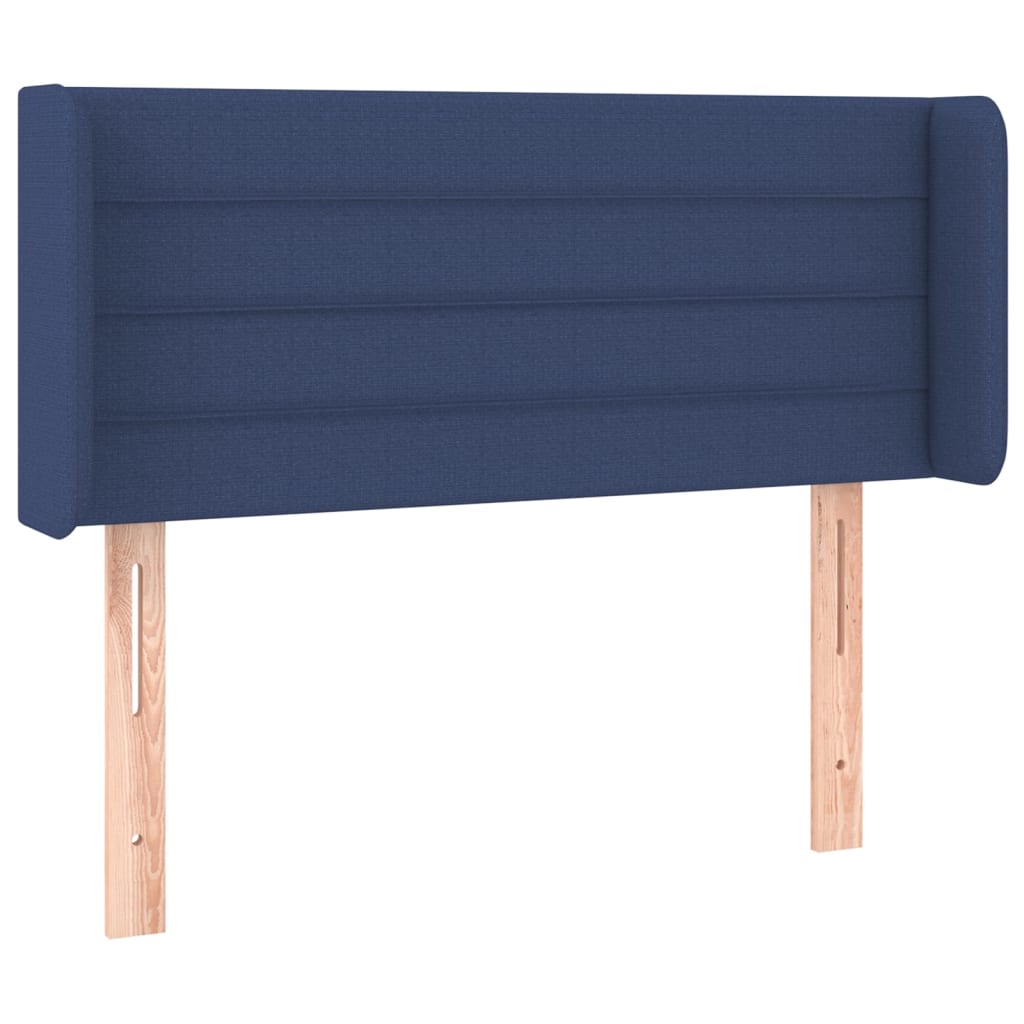 Cabeceira de cama c/ luzes LED tecido 83x16x78/88 cm azul