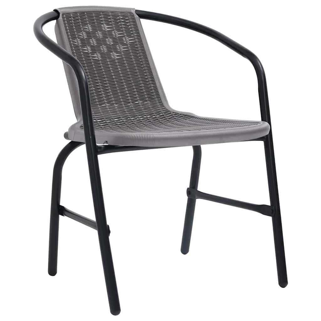 Cadeiras de jardim 6 pcs vime plástico e aço 110 kg