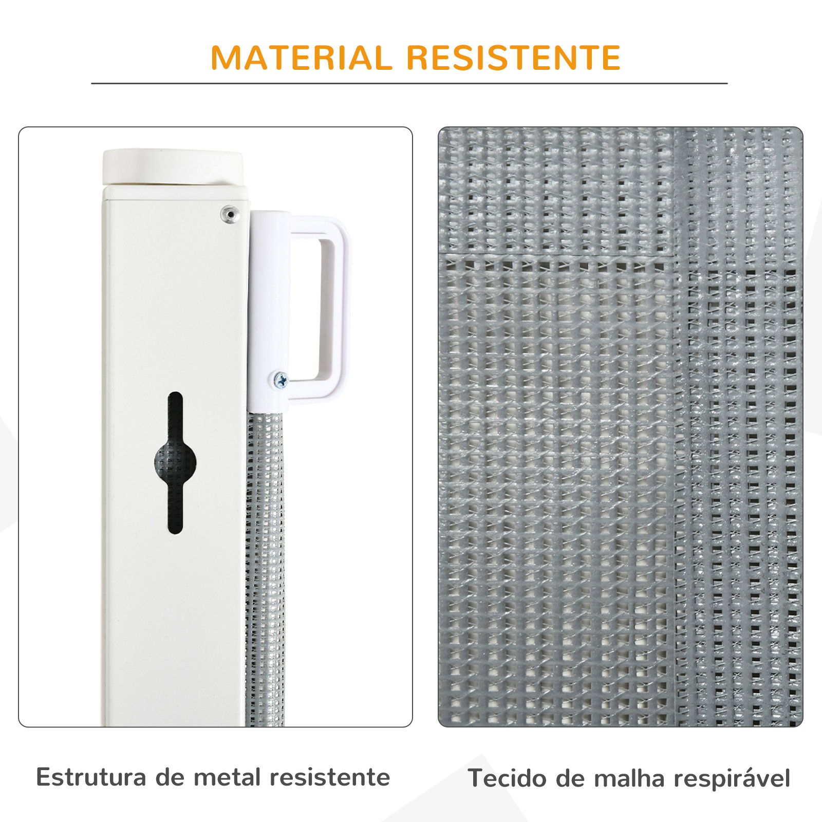 Barreira de Segurança para Cães Extensível Grade Retrátil para Animais de Estimação com Extensão Aço e Tecido de Textilene para