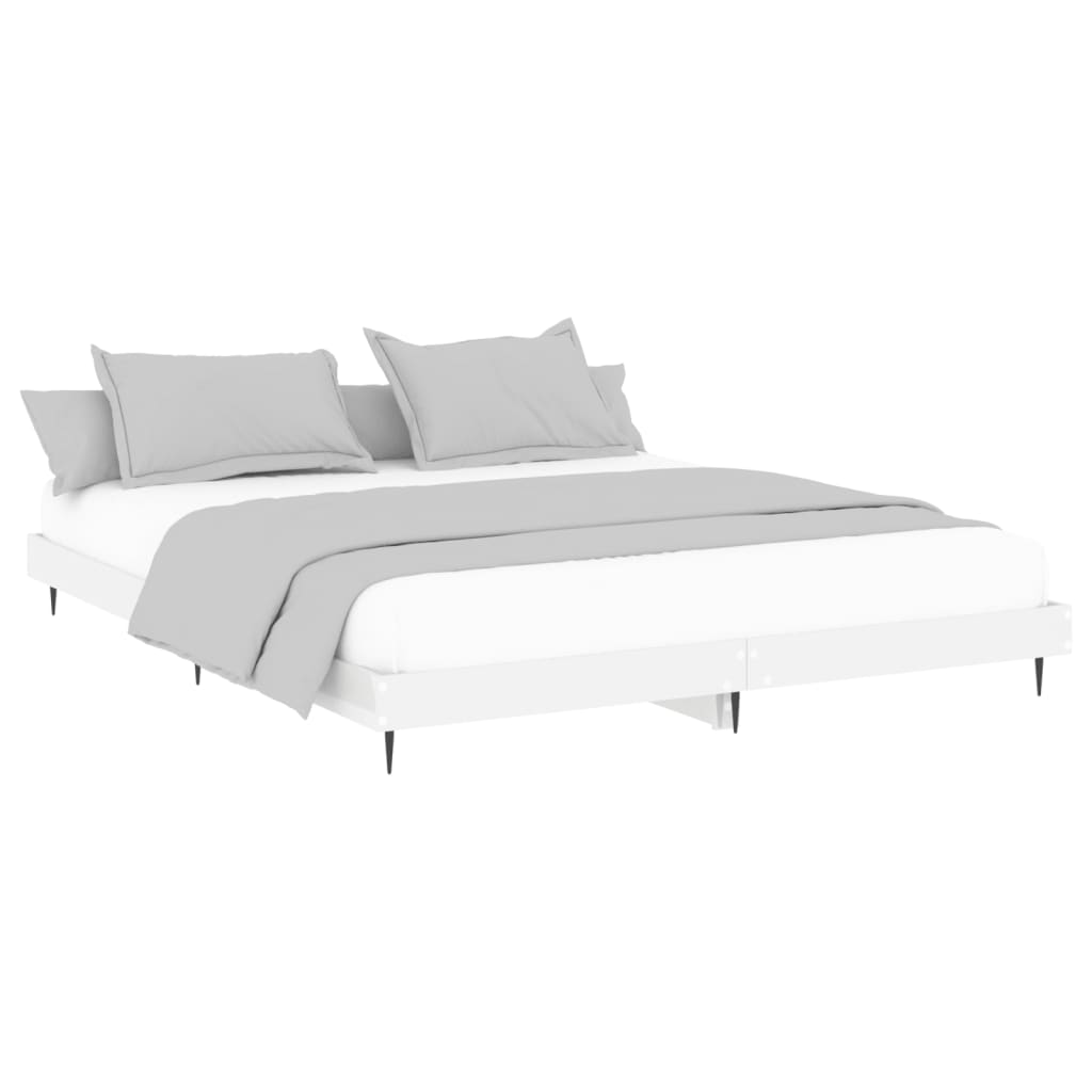 Estrutura de cama 120x200 cm derivados madeira branco brilhante