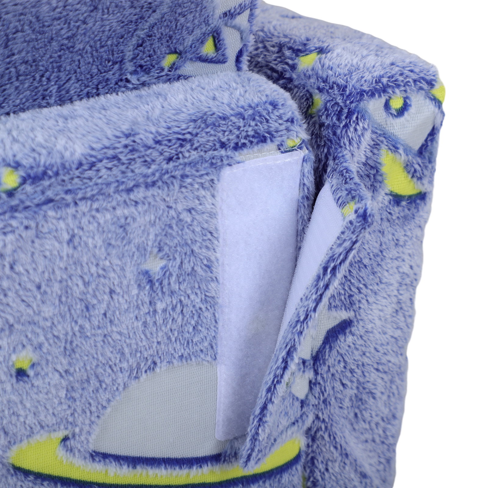 Poltrona para crianças dobrável e reclinável sofá para crianças estofado em tecido luminoso com desenho espacial azul
