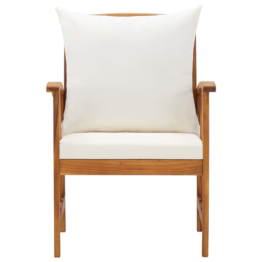 Cadeiras de jardim c/ almofadões 2 pcs madeira acácia maciça