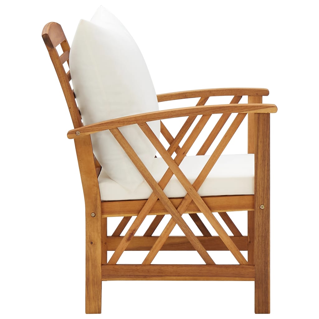 Cadeiras de jardim c/ almofadões 2 pcs madeira acácia maciça