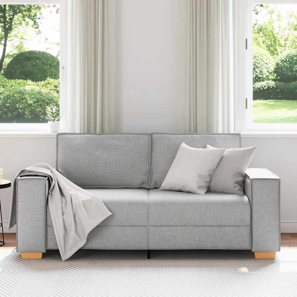 Sofá de 2 lugares cinza nuvem 180x78x84 cm tecido
