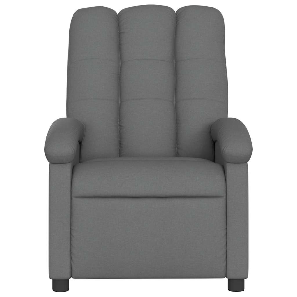 Poltrona de massagem reclinável em tecido cinza escuro