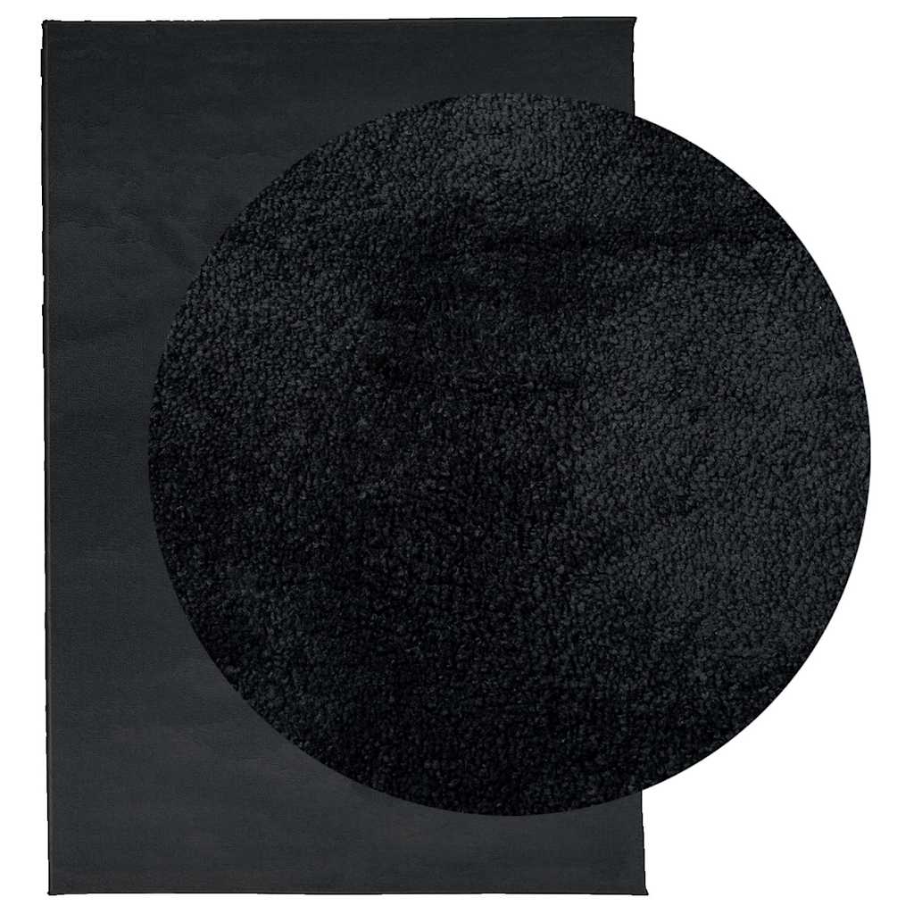 Tapete de pelo curto oviedo 160x230 cm preto