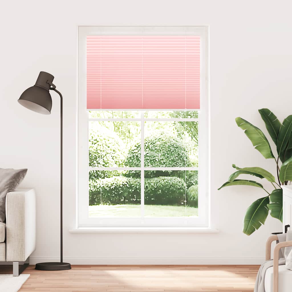 Rosa plissada cega 115x200 cm largura tecido 114,4cm poliéster