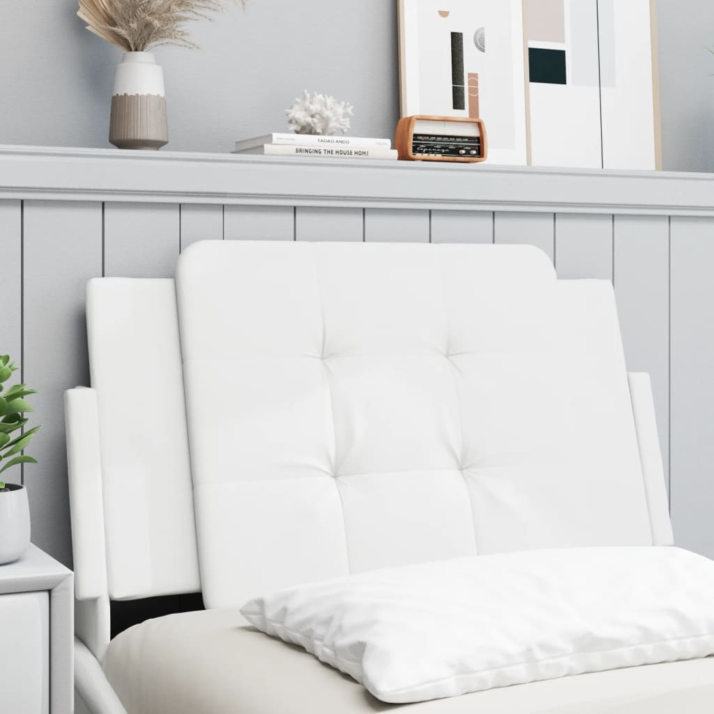 Almofadão de cabeceira zadar 80 cm couro artificial branco