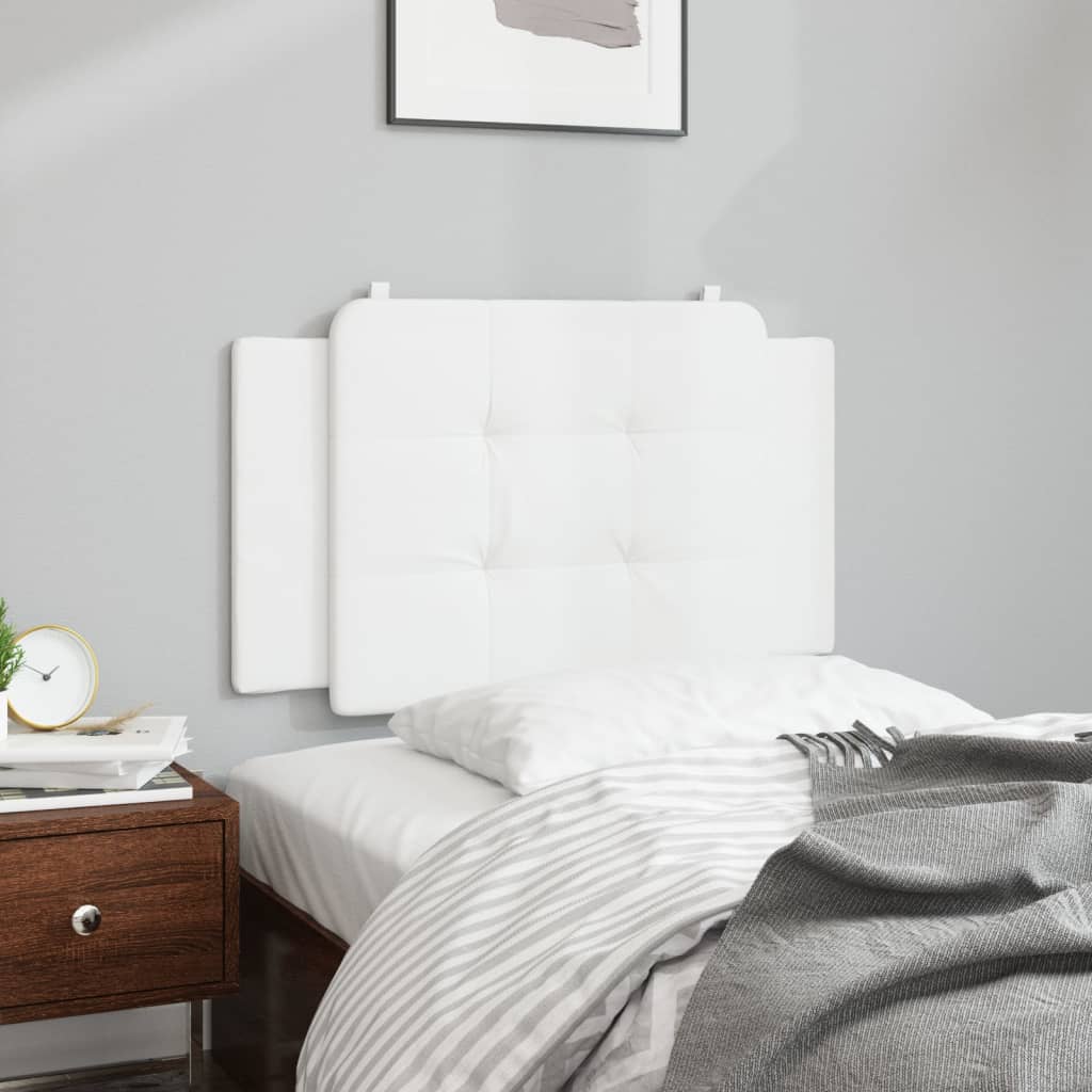 Almofadão de cabeceira zadar 80 cm couro artificial branco