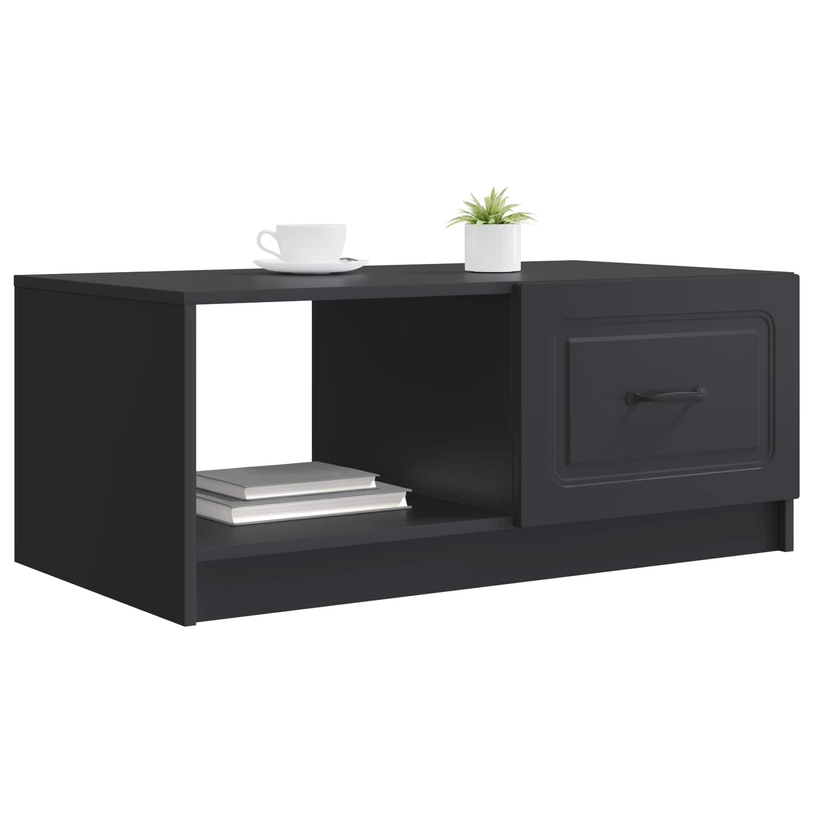 Mesa de centro preto 90 x 50 x 37 cm derivados de madeira