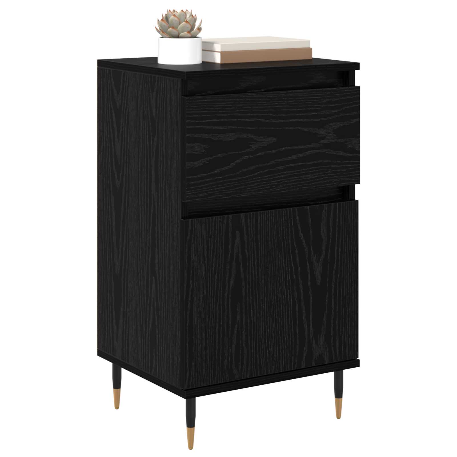 Buffet com gaveta carvalho preto 40 x 35 x 70 cm