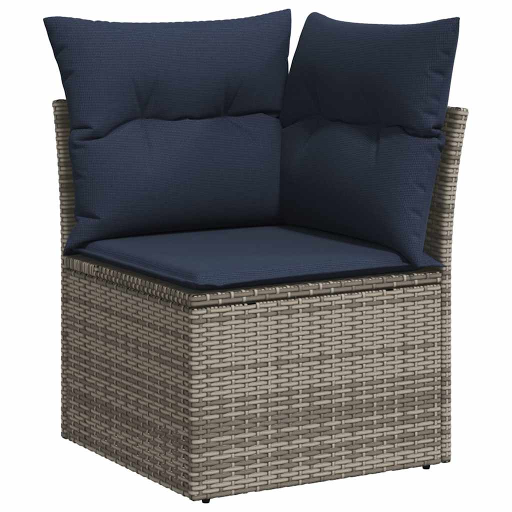 Conjunto de sofá de jardim com 10 peças e almofadas em rattan sintético cinza