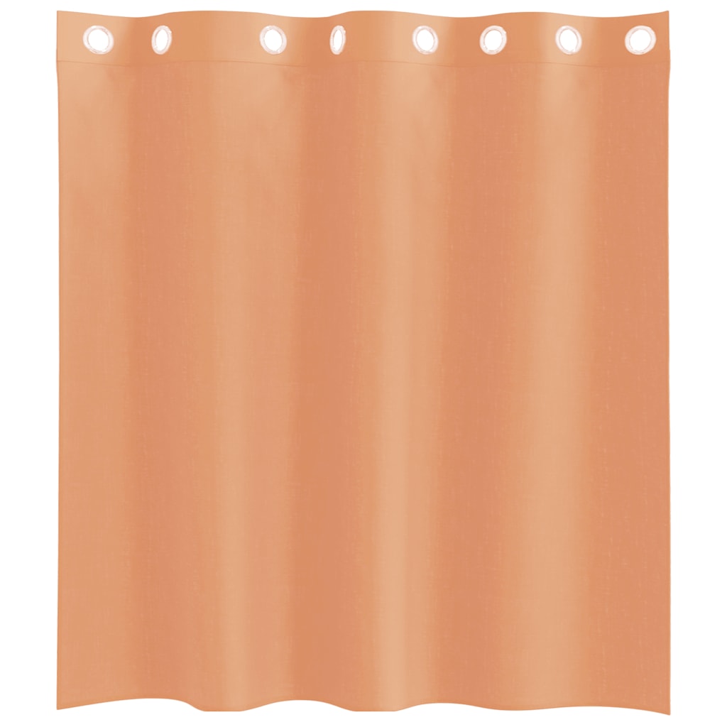 Cortinas de voile com ilhós 2 pcs terracota