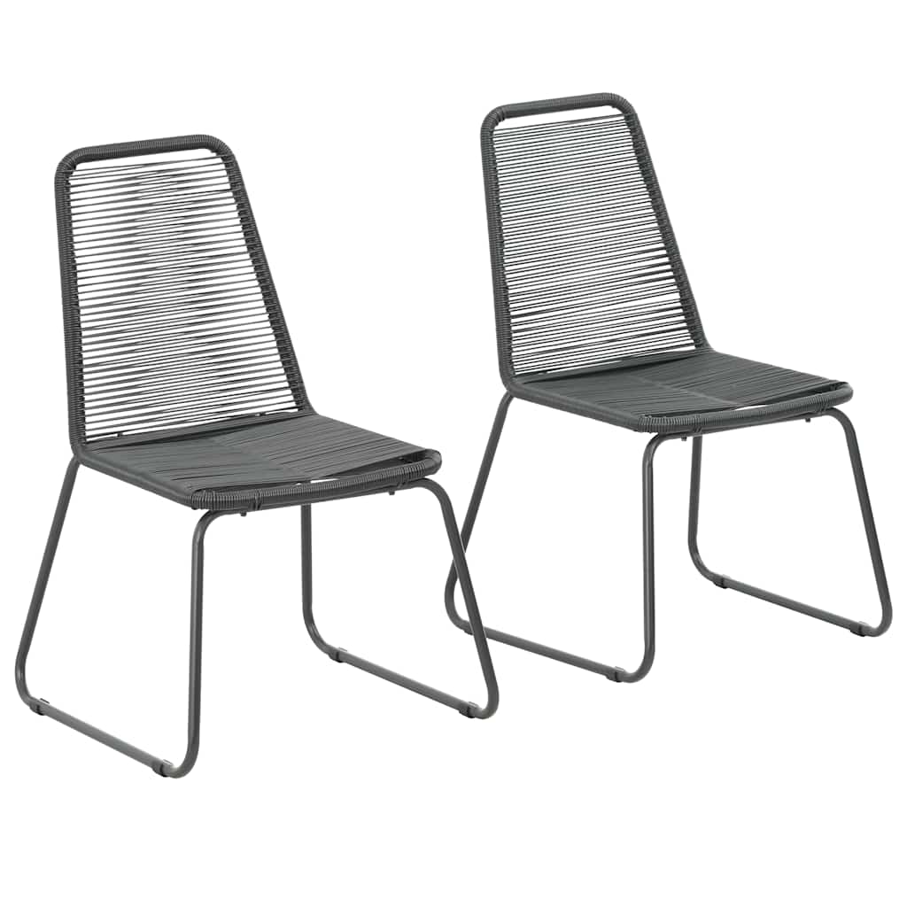 Cadeiras de exterior 2 pcs vime PE preto
