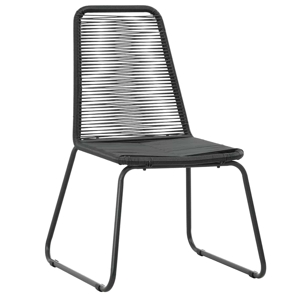 Cadeiras de exterior 2 pcs vime PE preto