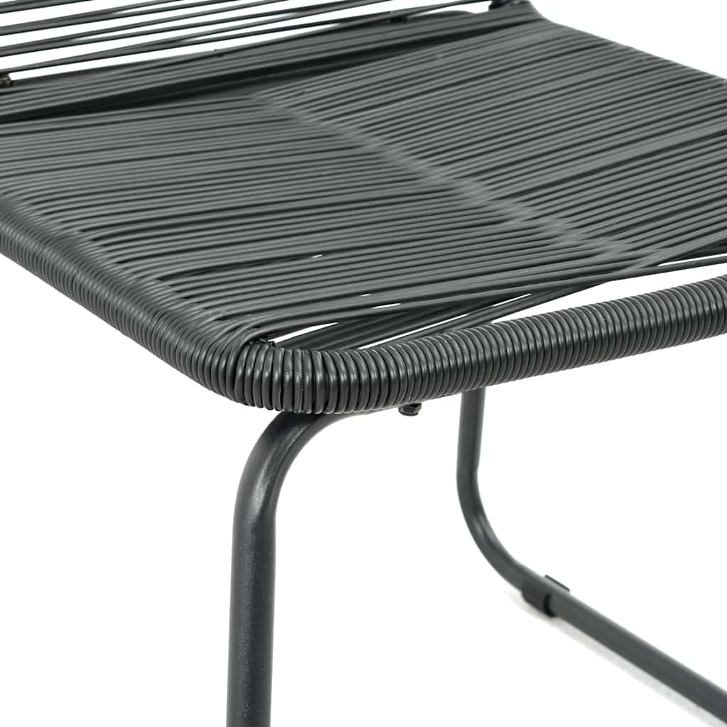 Cadeiras de exterior 2 pcs vime PE preto