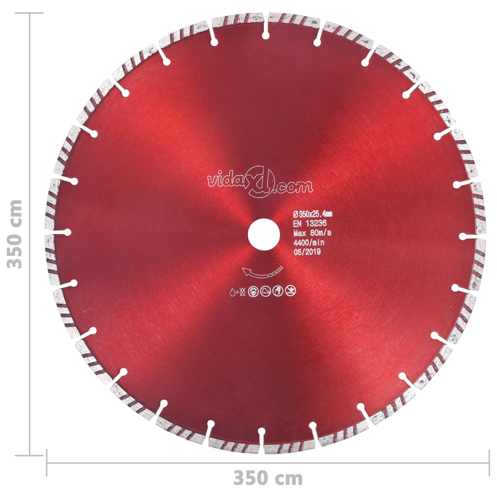 Disco de corte de diamante com aço turbo 350 mm