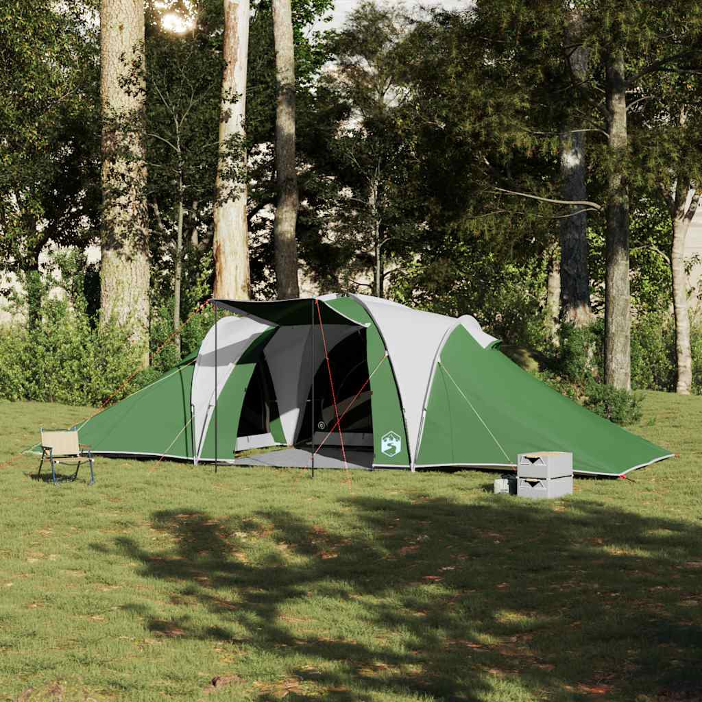 Tenda familiar em cúpula para 6 pessoas impermeável verde