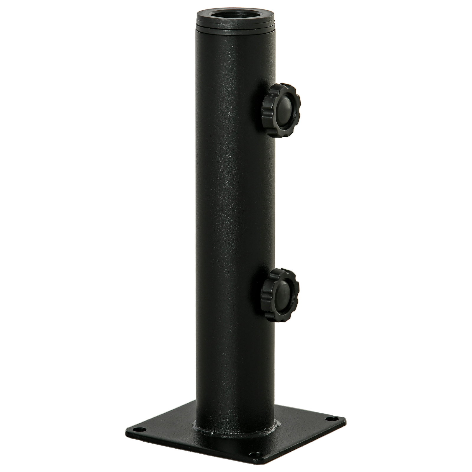Suporte Chapéu de Sol para Chão de Cimento com 2 Botões de Bloqueio e 4 Parafusos Base de Chapéu de Sol para Mastros de 34/38/48