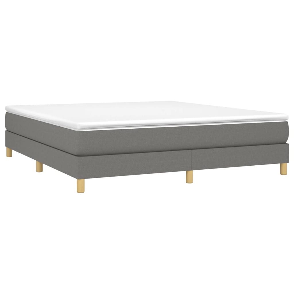 Estrutura de cama com molas 160x200 cm tecido cinzento-escuro