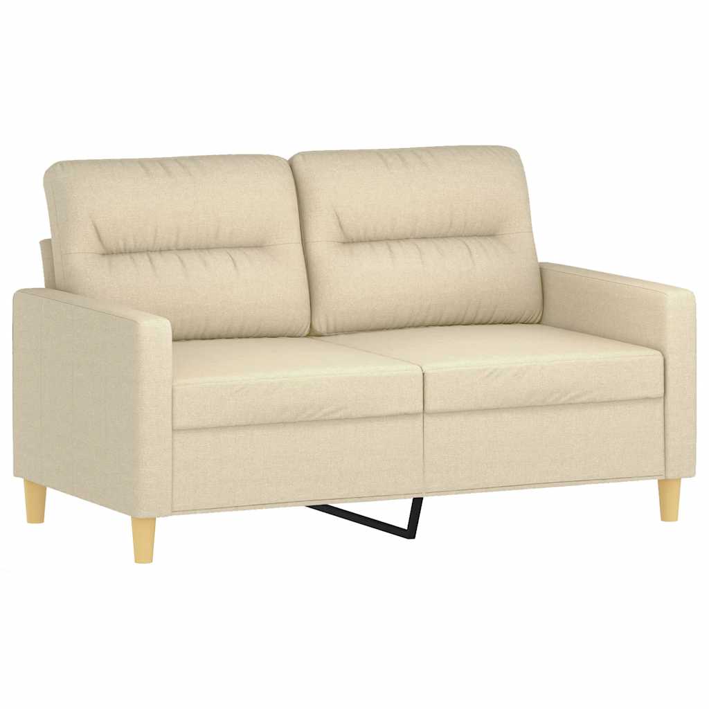 2 Pcs conjunto de sofás com almofadões tecido cor creme