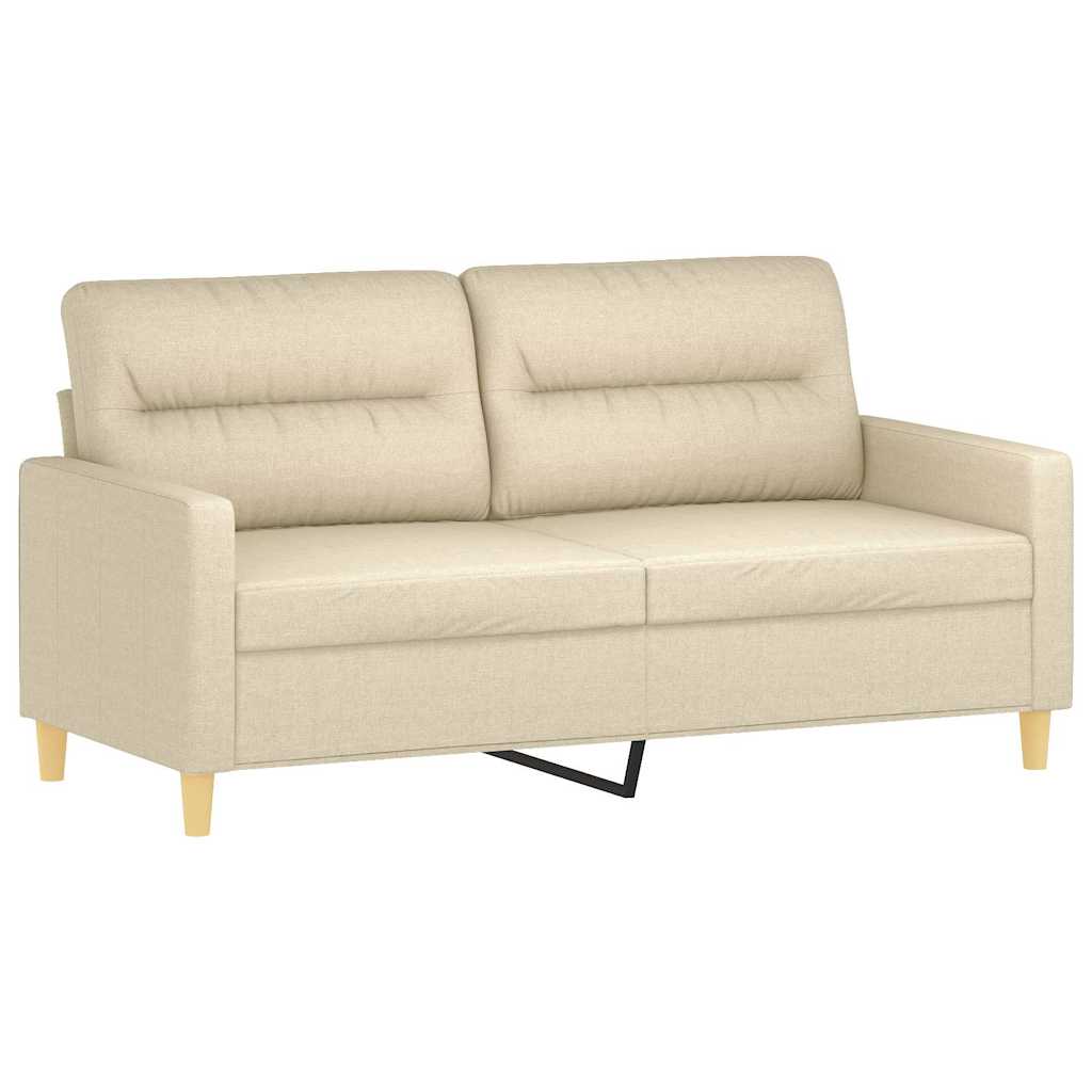 2 Pcs conjunto de sofás com almofadões tecido cor creme