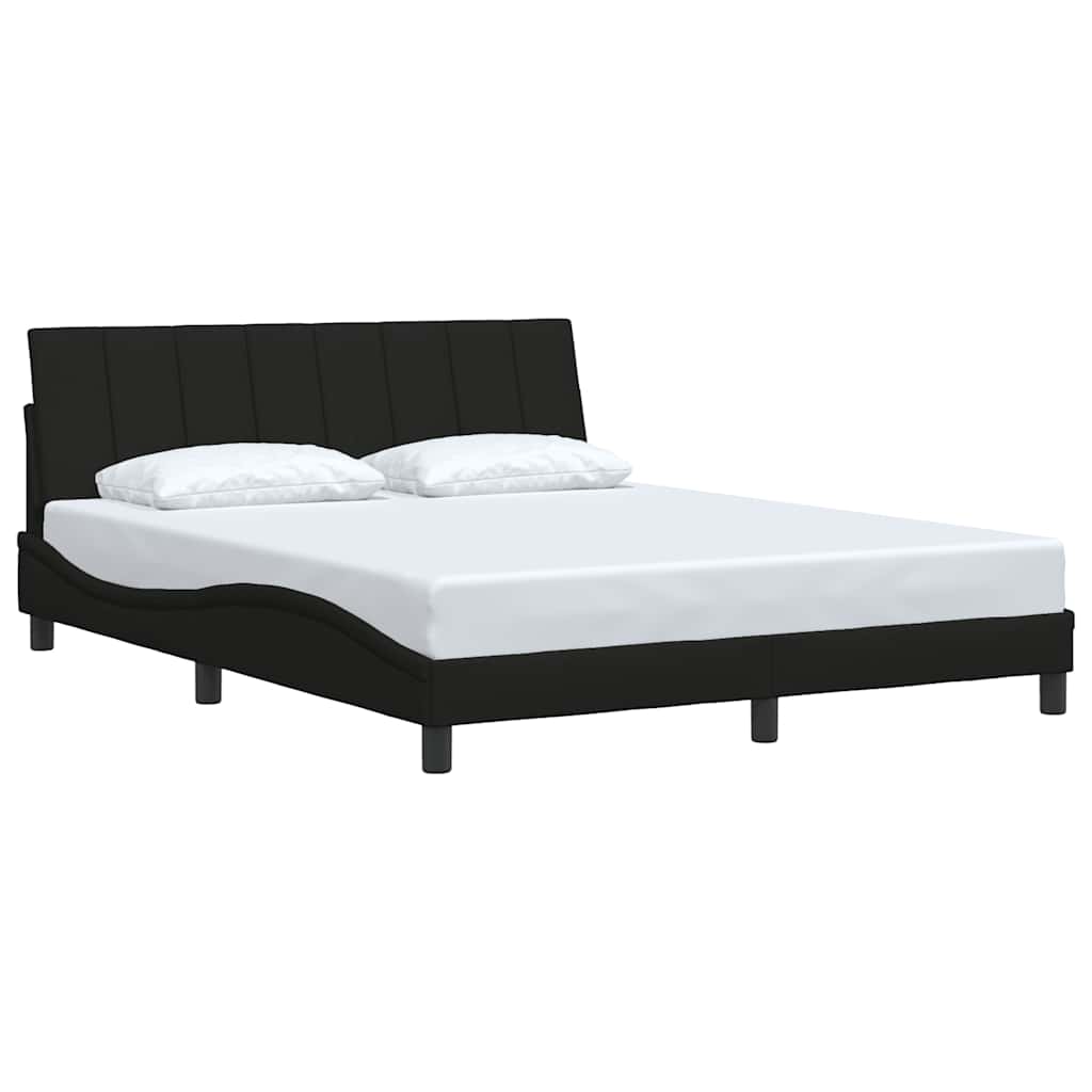 Estrutura de cama sem colchão hanko 160x200 cm tecido preto
