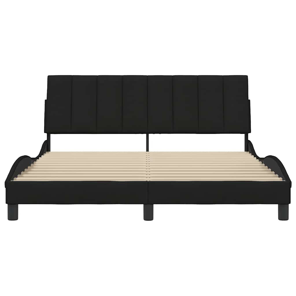 Estrutura de cama sem colchão hanko 160x200 cm tecido preto