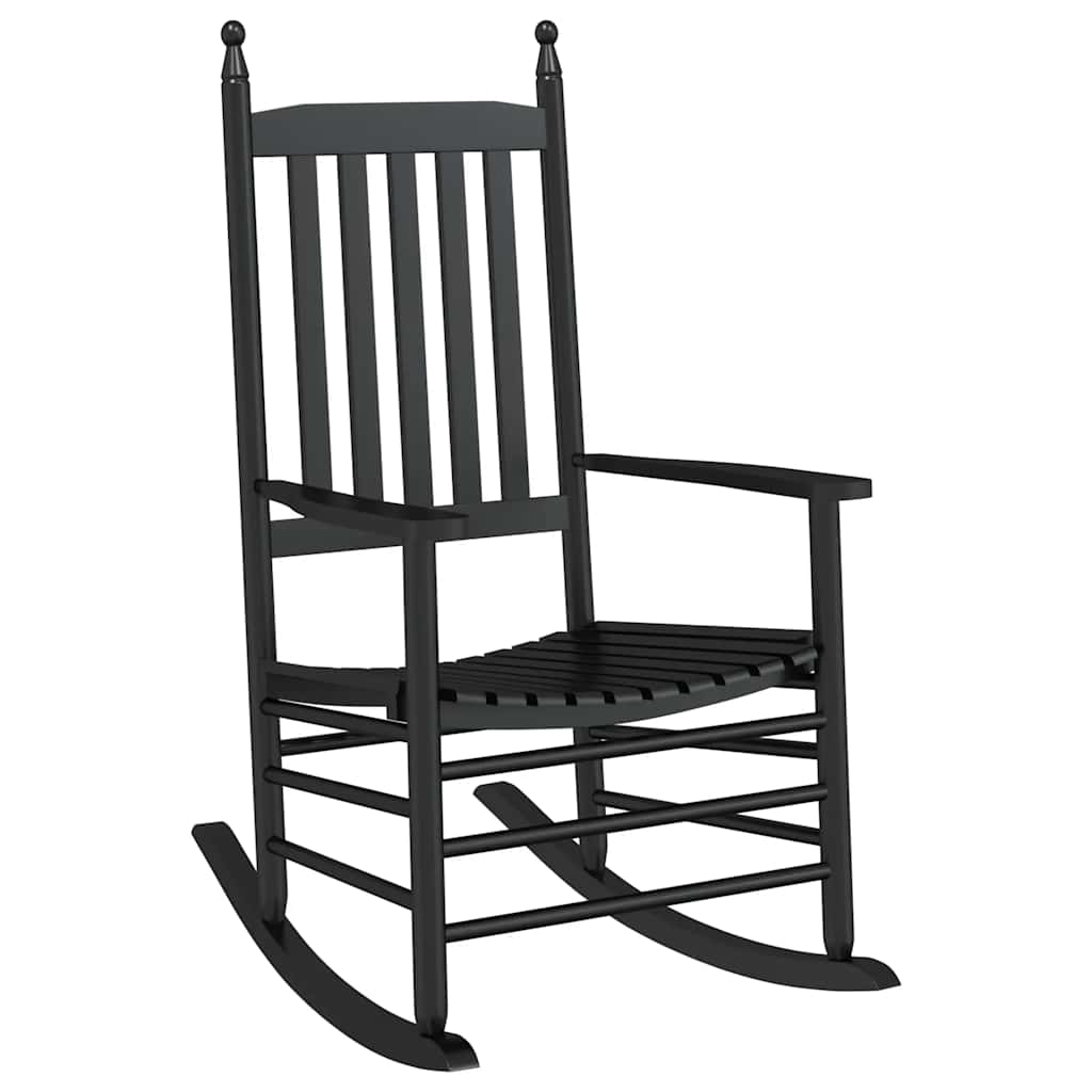 Cadeiras de baloiço 2 pcs c/ mesa dobrável álamo maciço preto