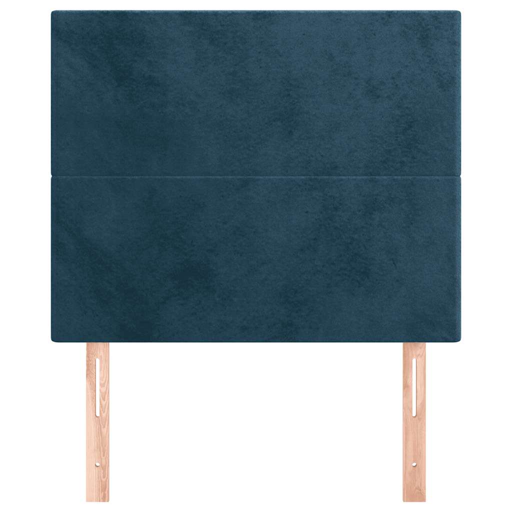 Cabeceira azul escuro 80x5x118/128 cm veludo