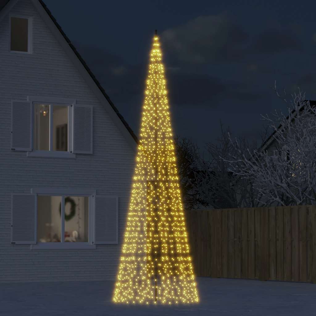 Árvore de natal LED 1534 leds branco quente 500 cm