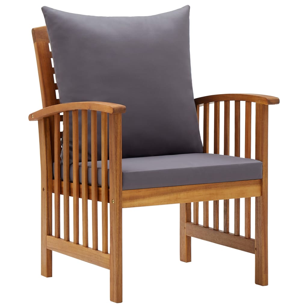 5 Pcs conjunto lounge de jardim com almofadões acácia maciça