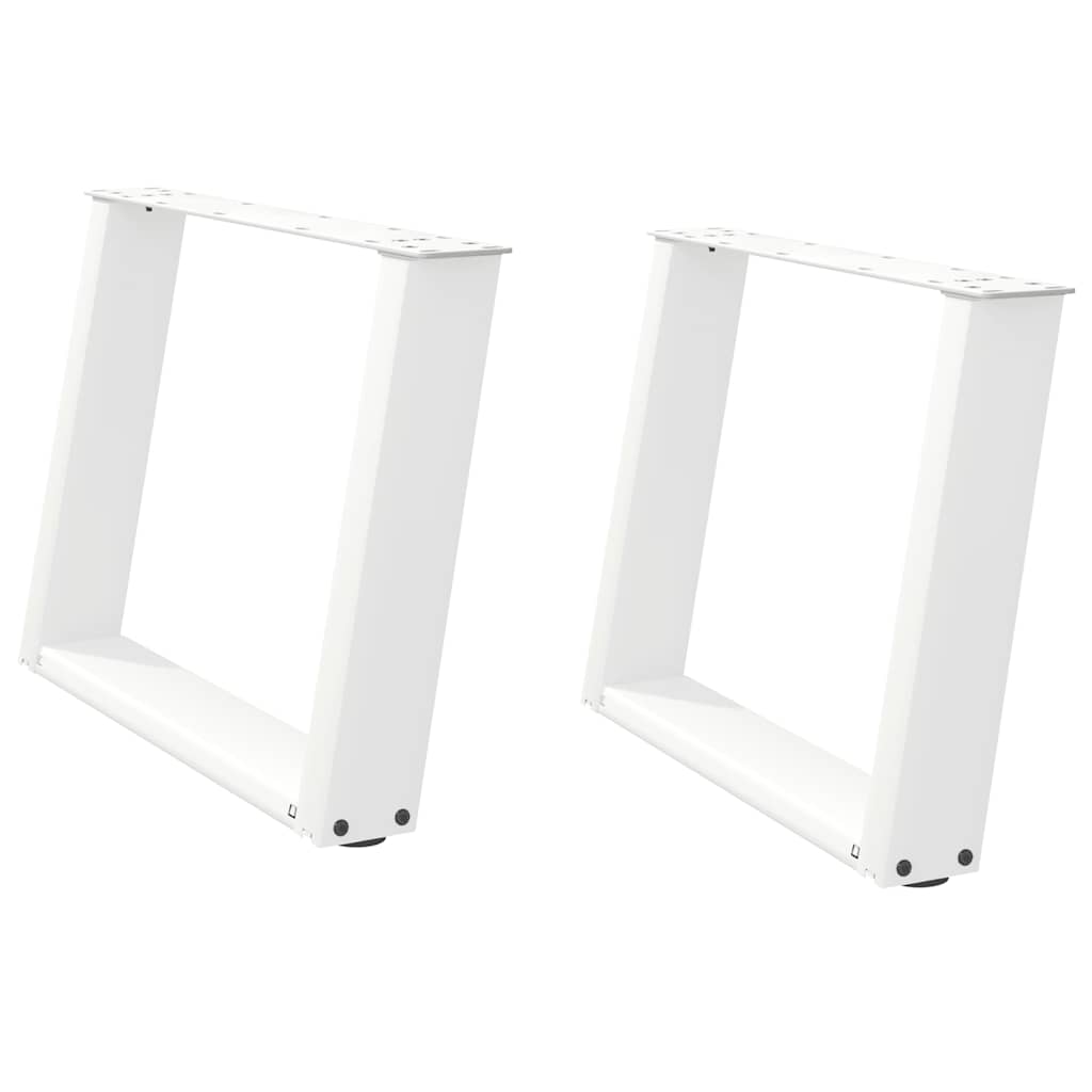Pés para mesa de centro em formato de u, 2 peças, branco, 70x (42-43) cm, aço