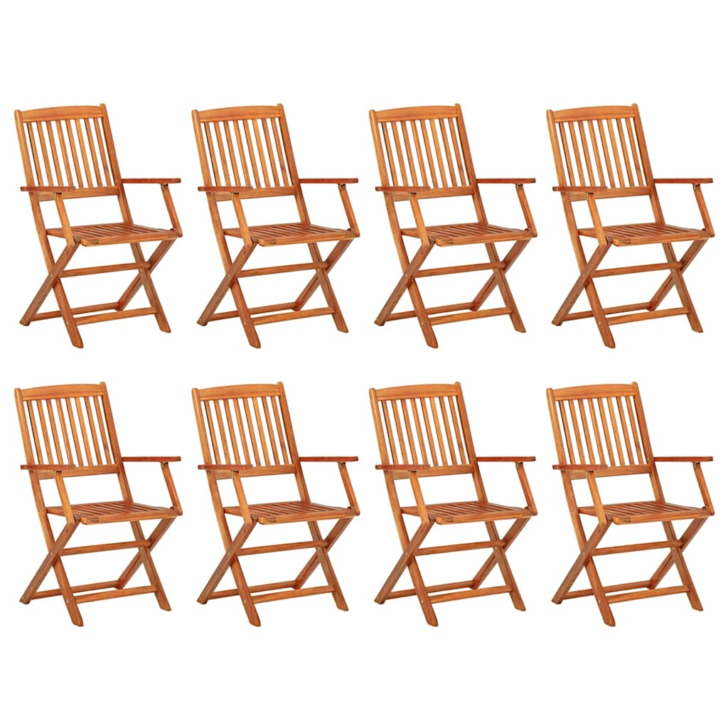 9 Pcs conj. de jantar para jardim 180x90x75 cm acácia maciça