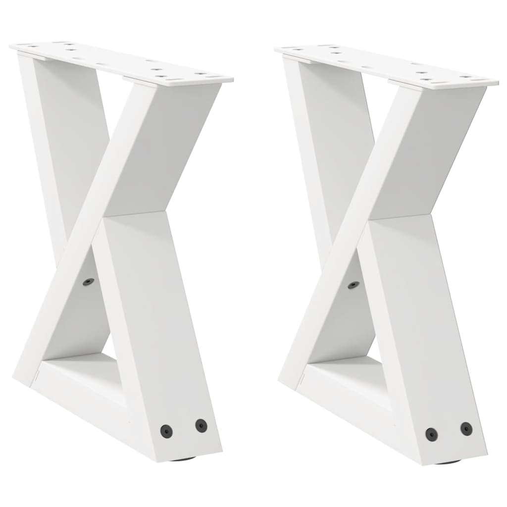 Pés para mesa de centro 2 peças, branco, 40x(30-31,3) cm, aço