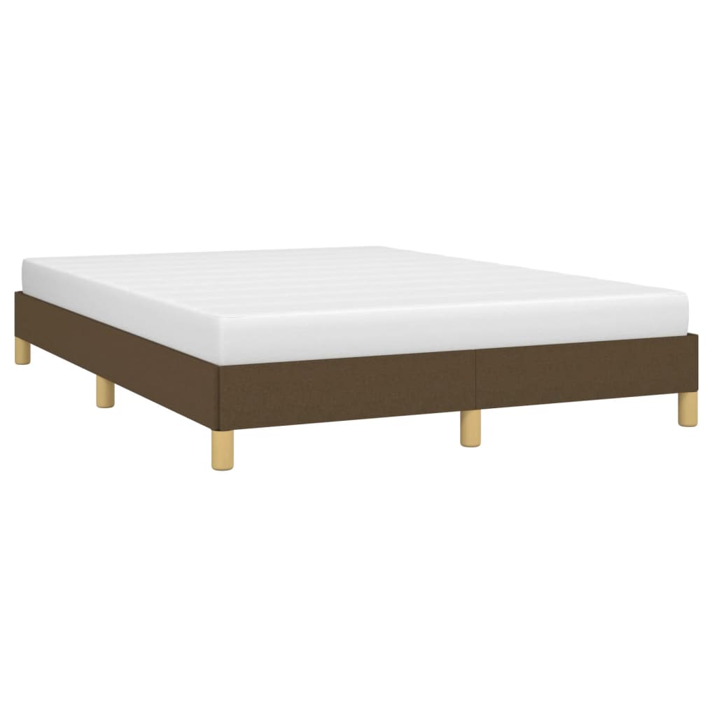 Estrutura de cama sem colchão 160x200 cm tecido castanho-escuro