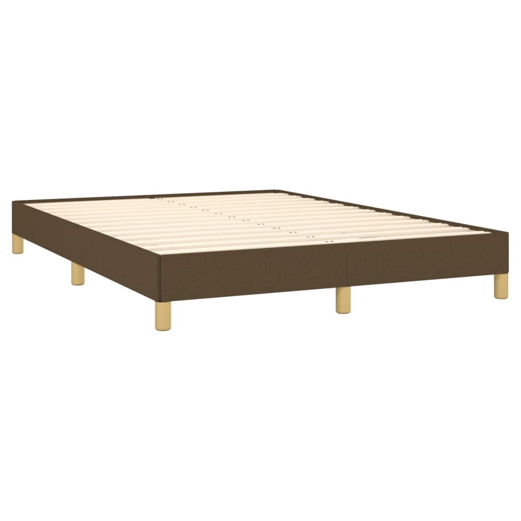 Estrutura de cama sem colchão 160x200 cm tecido castanho-escuro