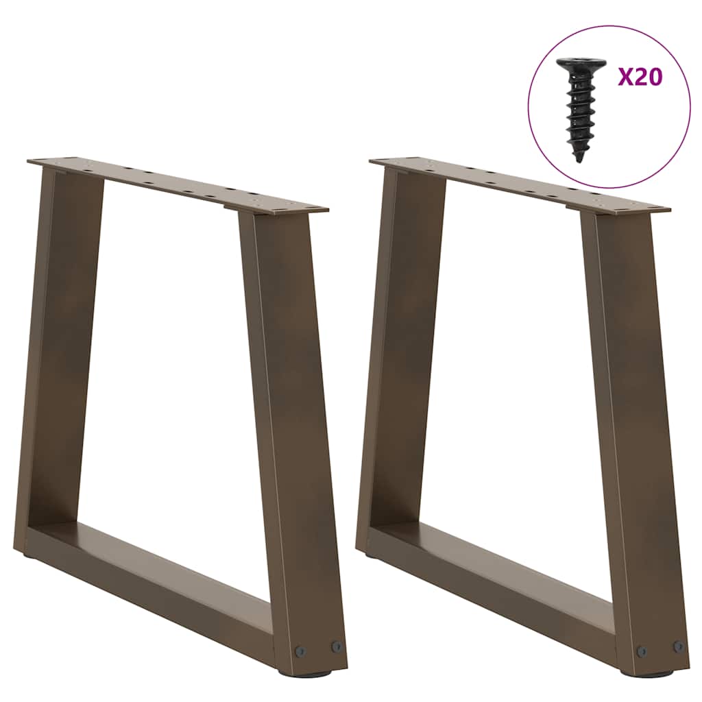 Pés para mesa de centro em formato de v, 2 peças, aço natural, 50x(42-43,3) cm, aço