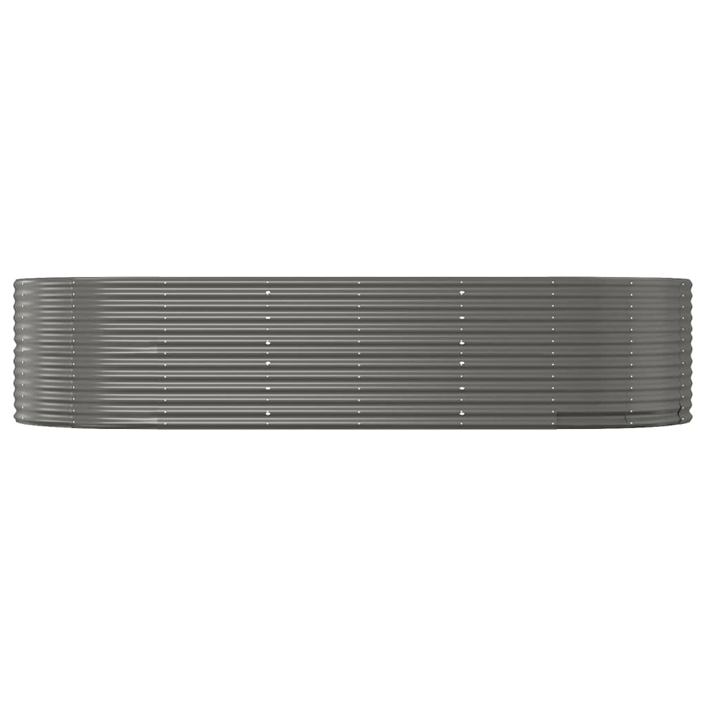 Canteiro elevado jardim 291x140x68 aço galvanizado cinzento