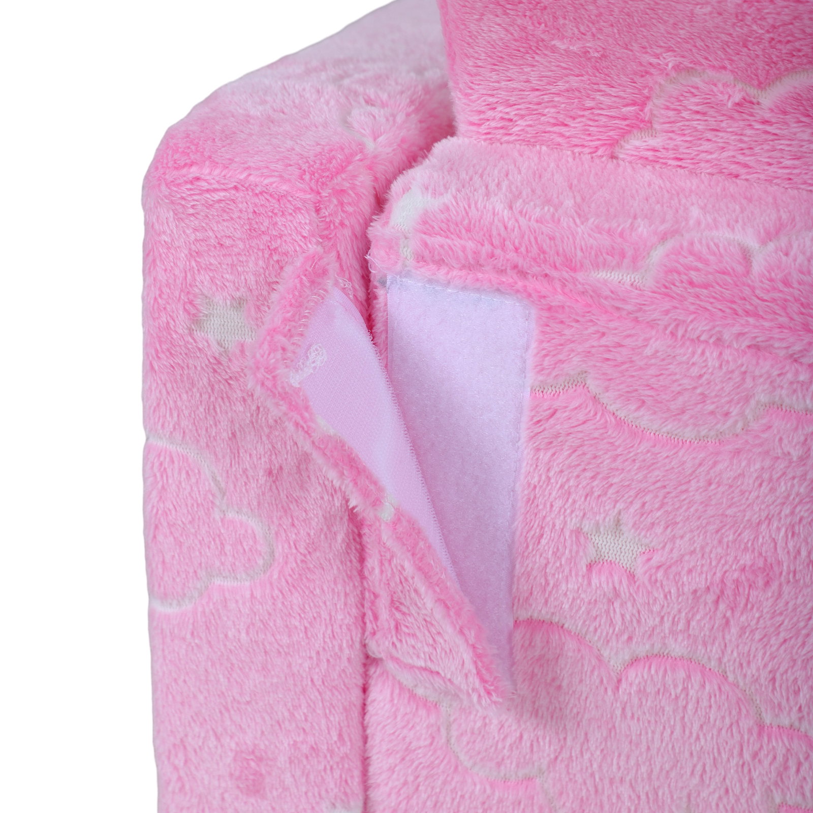 Poltrona para crianças dobrável e reclinável sofá para crianças estofado em tecido luminoso com desenho de nuvens rosa