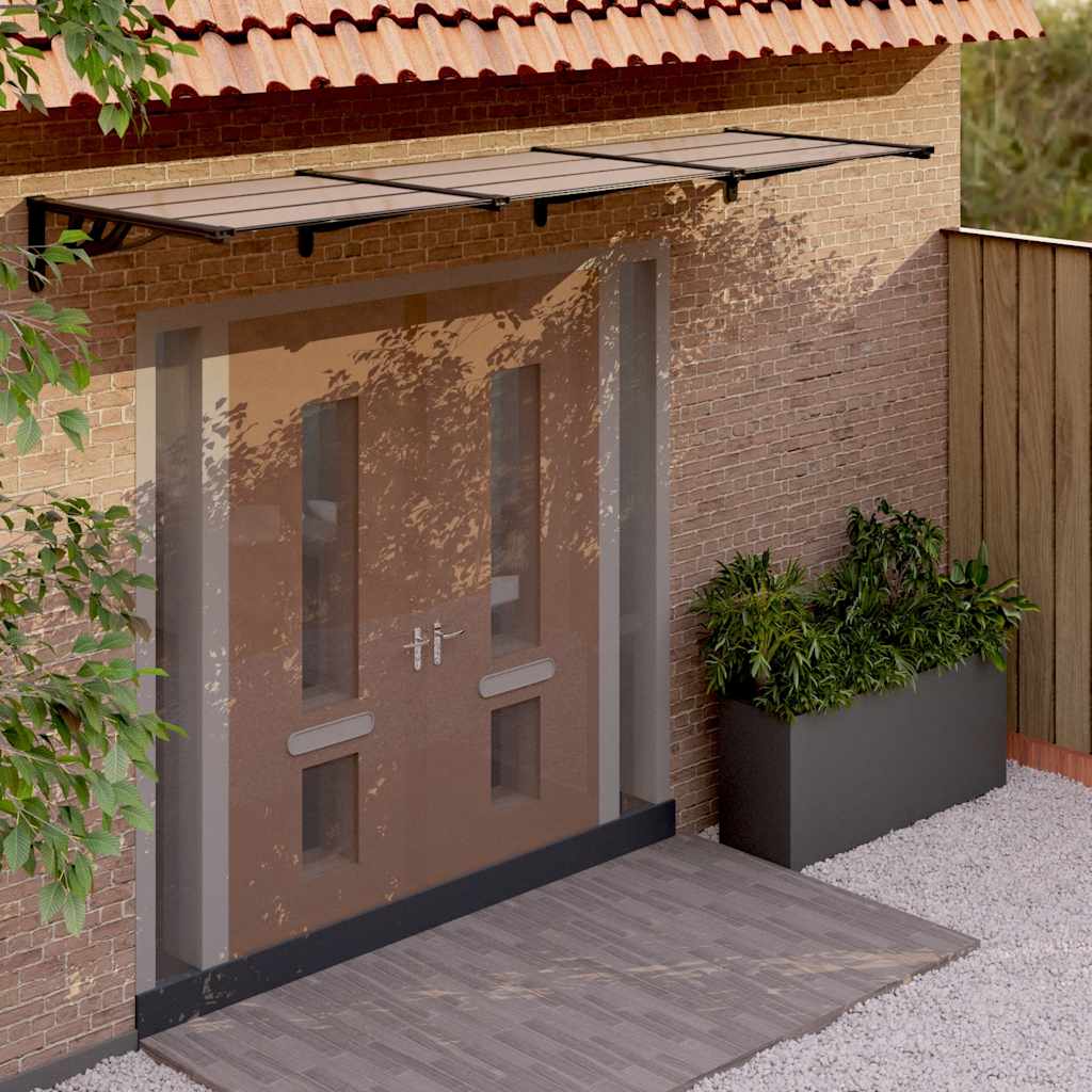 Toldo de porta 297,5x90 cm policarbonato preto