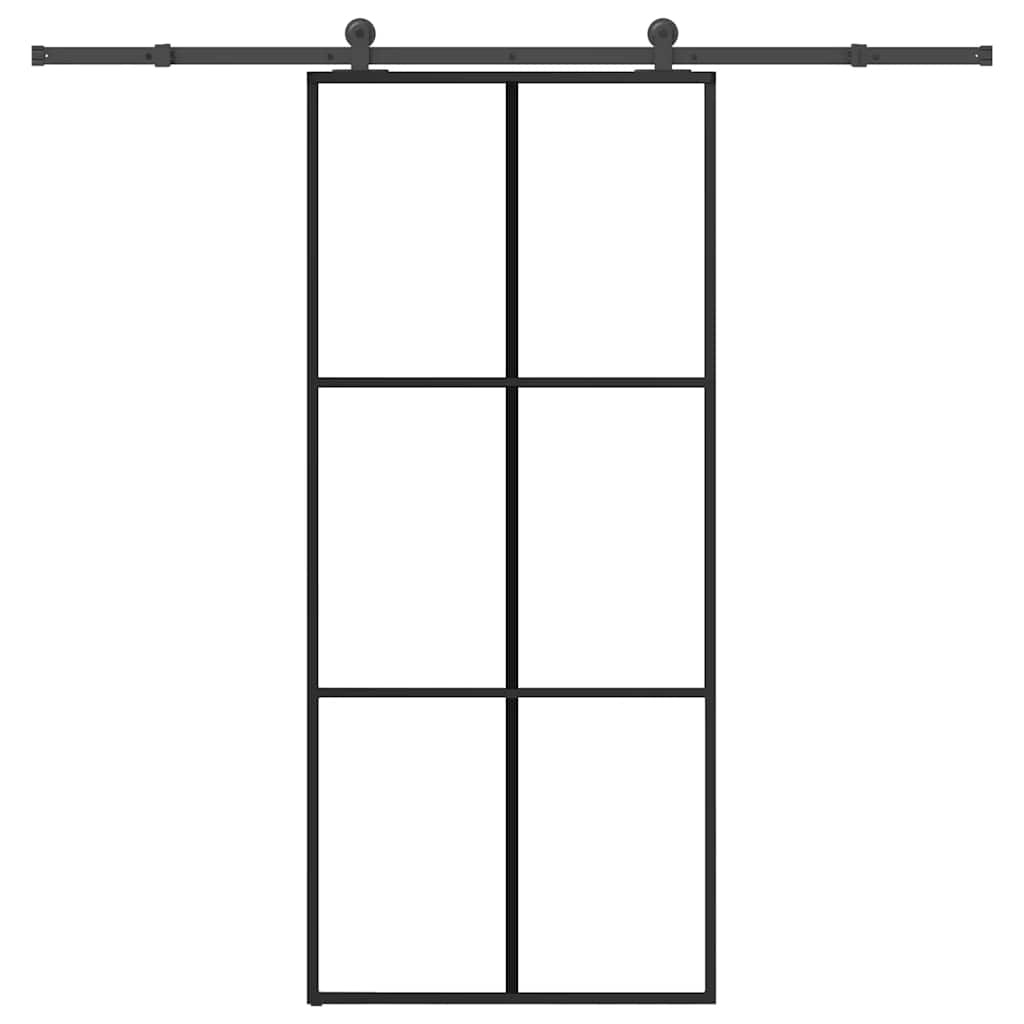 Porta deslizante c/ conj. ferragens 90x205cm vidro esg/alumínio