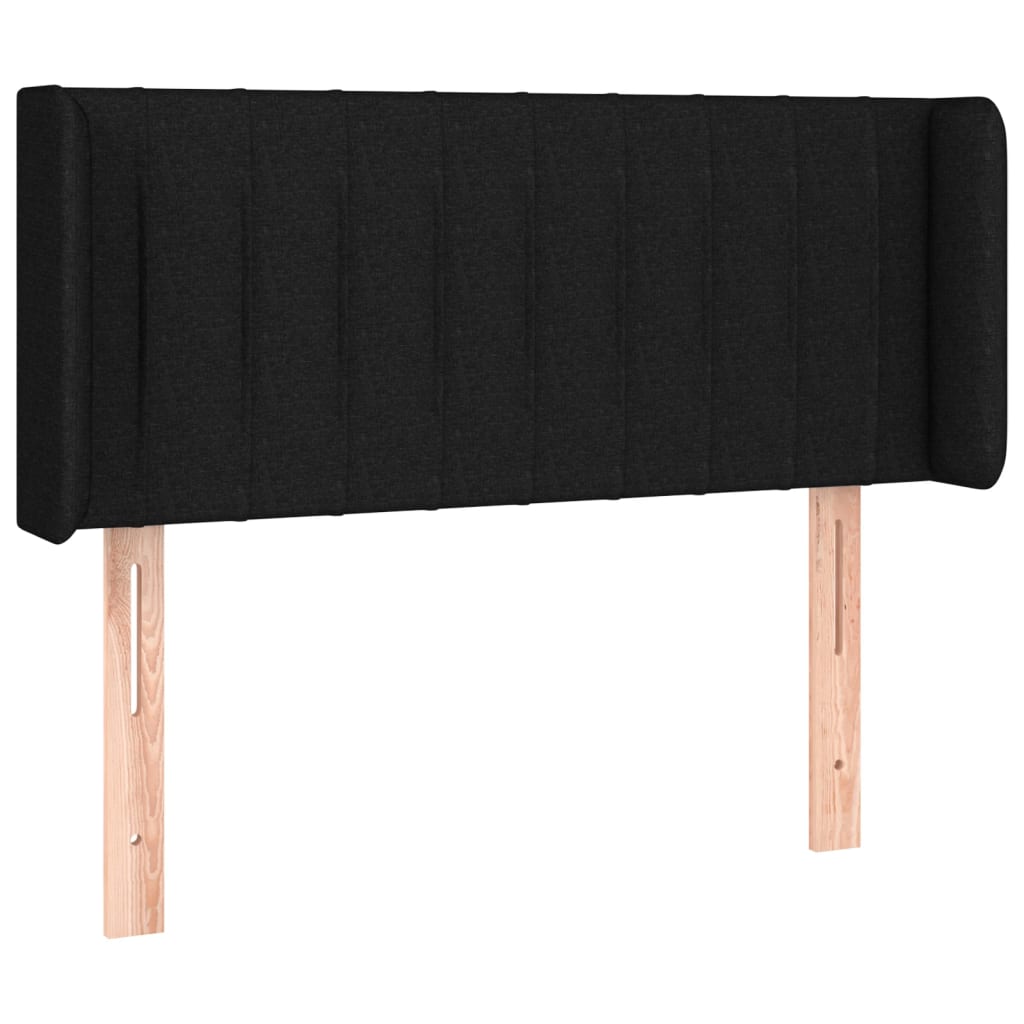 Cabeceira de cama c/ luzes LED tecido 93x16x78/88 cm preto