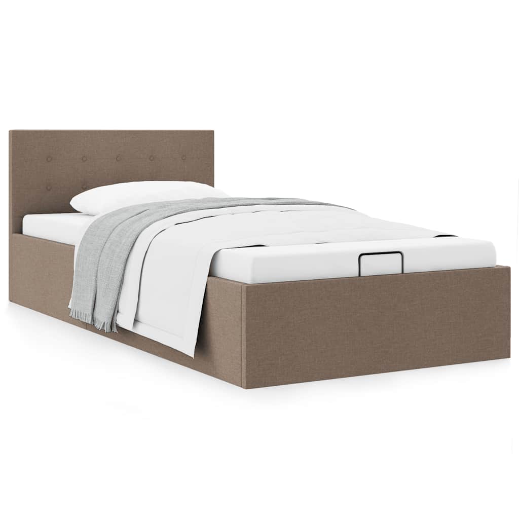Cama hidráulica c/ arrumação 100x200cm tecido cinza-acastanhado