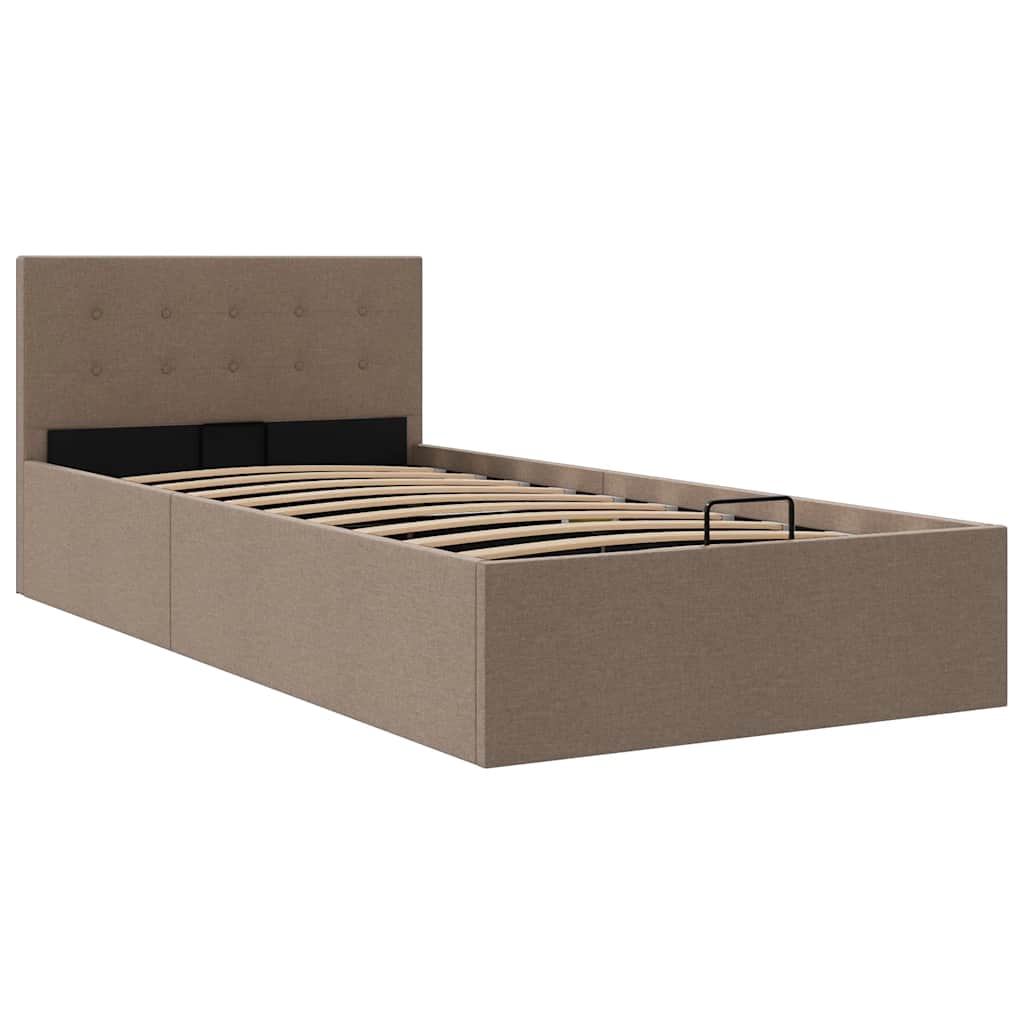 Cama hidráulica c/ arrumação 100x200cm tecido cinza-acastanhado