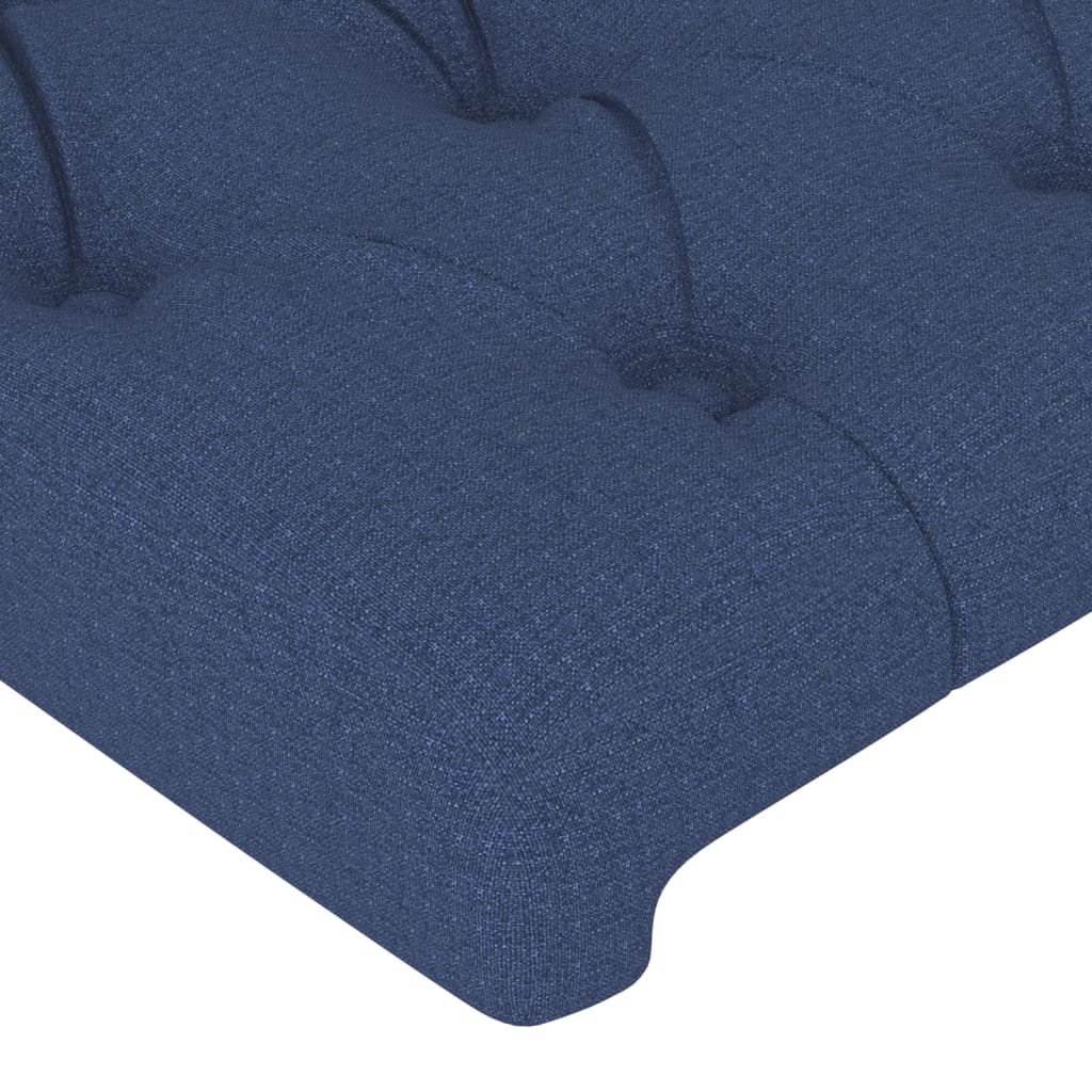 Cabeceira azul 144x7x118/128 cm tecido